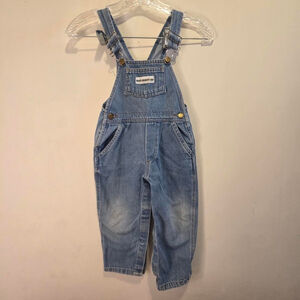 Cute kids vintage denim overalls with a relaxed fit